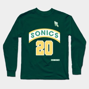 Gary Payton Retro Supersonics Jersey 90s Style Fan Art Long Sleeve T-Shirt